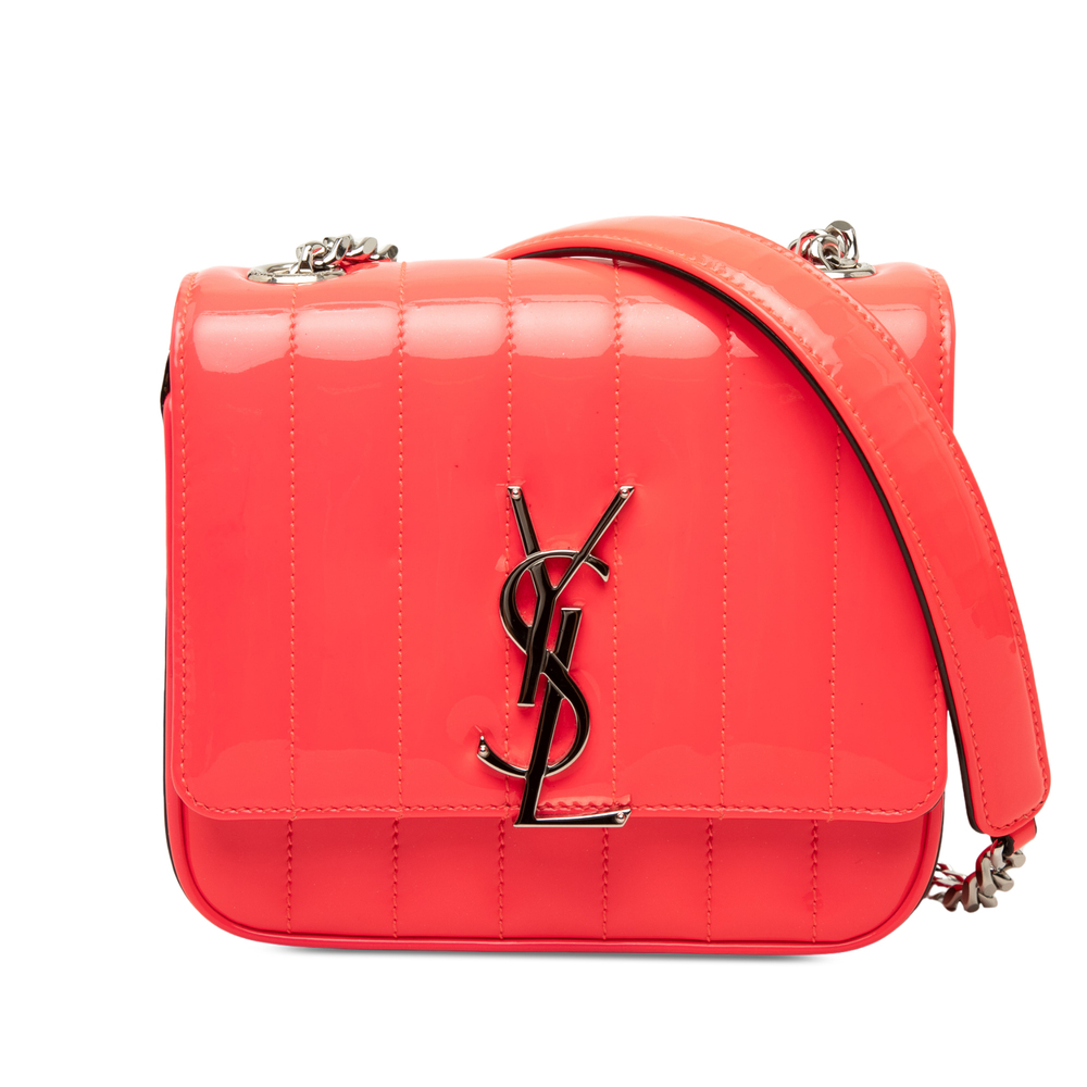 Pre-Loved Saint Laurent Small Patent Monogram Vicky Chain Bag